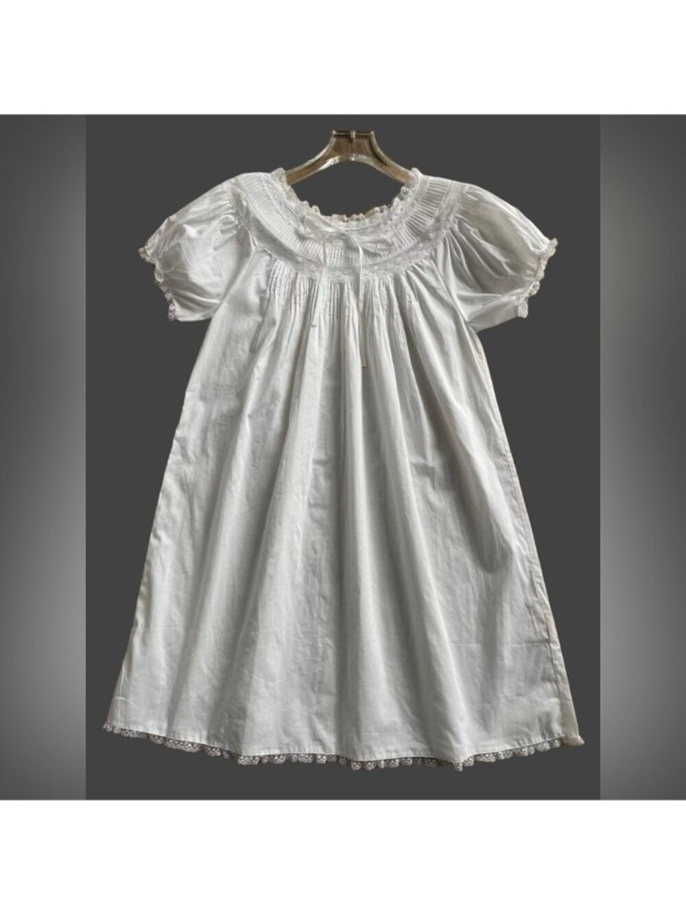 Doen Daphne lace-trimmed pintucked organic cotton-voile mini dress, M - Picture 3 of 11